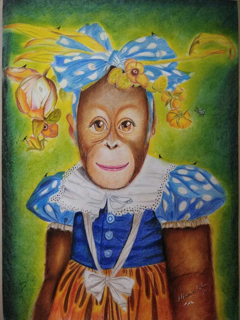 Colorful Monkey made in Pencil Color